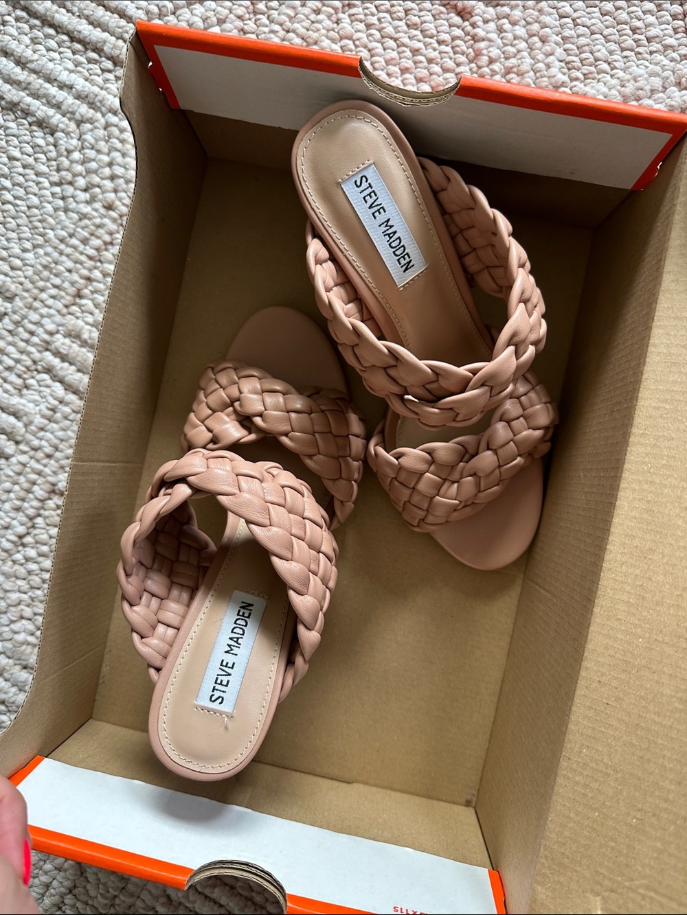 Steve Madden Braided Slide Mules in Blush